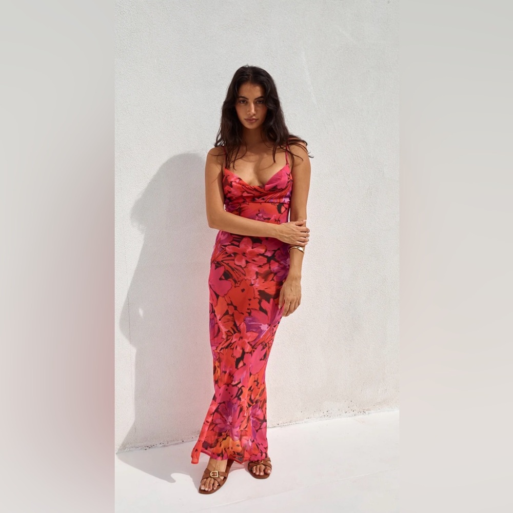Runaway The Label Elegant Floral Maxi Slip Dress XL NWT